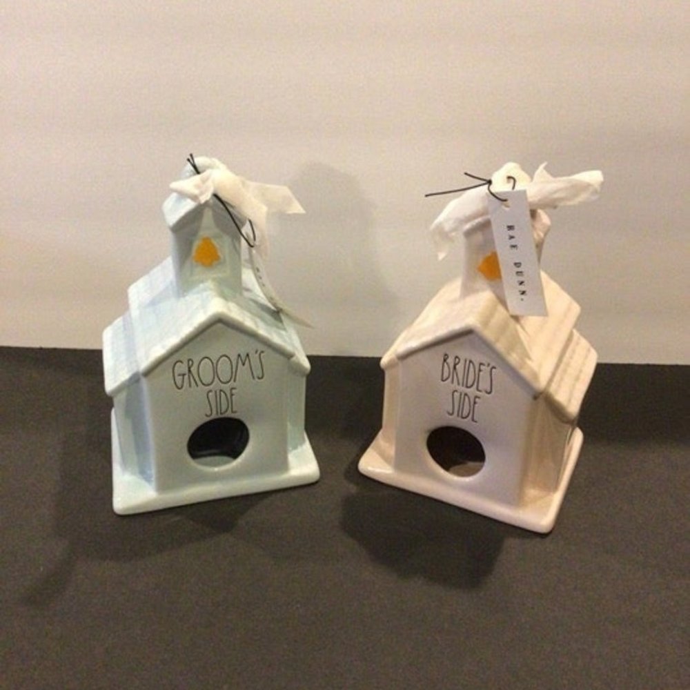 Rae Dunn Bride and Groom Birdhouses